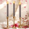 Flameless Gray Taper Candles Flickering with 10-Key Remote, LED Warm 3D Wick Light Window Candles Real Wax Pack of 6, Christmas Home Wedding Decor - 4 of 4