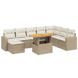 vidaXL Garden Sofa Set Beige - 1 of 4