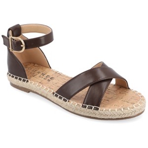 Journee Collection Womens Medium and Wide Width Lyddia Espadrille Flat Sandals - 1 of 4
