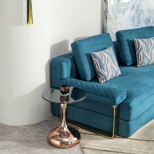NicBex Small Round Coffee Table,Cocktail Table with Rose Gold Carbon Steel Legs,Space-Saving Side Table for Bedroom,Living Room Furniture - 1 of 4