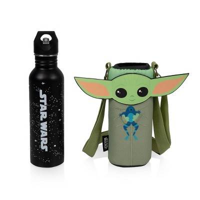 Oniva 24 fl oz Disney Mandalorian Grogu Bottle Cooler with Bottle: Insulated Water Bottle & Carrier, Travel Drinkware