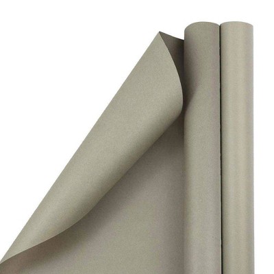 JAM PAPER Gray Matte Gift Wrapping Paper Rolls - 2 packs of 25 Sq. Ft.