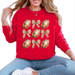Simply Sage Market Coquette Football Chart Garment Dyed Long Sleeve - 1 of 4