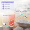 Unique Bargains Stainless Steel Long Handle Reusable Drinking Spoon Straws with Silicone Tips 4 Pcs - 3 of 4