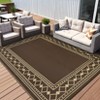 Outdoor Modern Woven Plastic Straw Carpet Reversible Erasable Lightweight Portable Large Area Rugs for Camping Garden Backyard RV Patio Auto - 4 of 4