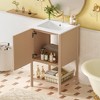 Mlmh & Kngwa 20-inch Farmhouse Bathroom Vanity with Ceramic Sink,Freestanding Storage Bathroom Vanity with Door and Shelf - 3 of 4