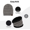 Women Winter Beanie Hat, Infinity Scarf, and Screen Friendly Gloves Set, Cold Weather Snow Gear for Adults - 3 of 4