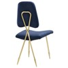Modway Ponder Performance Velvet Dining Side Chair Navy - 3 of 4