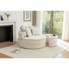 Oversized Barrel Chair with Ottoman for Living Room, Round Lounge Armchair with 5 Pillows, Soft Chenille Cushion Seat Sofa-Coolbibila - 3 of 4