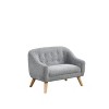 Gulches 28"W Gray Chenille Kids Sofa - Tufted Back, Wooden Legs, Cozy for Toddlers - 2 of 4