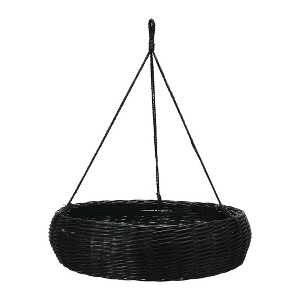 Storied Home Hand-Woven Hanging Rattan Basket with Jute Rope Hanger - 1 of 4