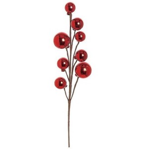 Northlight Shiny Ornament Ball Christmas Spray - 15" - Red - 1 of 1