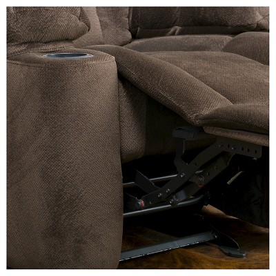 Gannon Solid Wood Glider Recliner Chair in Chocolate Brown