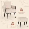 Costway Modern Dutch Velvet Accent Chair & Ottoman Set Single Leisure Sofa Chair - 3 of 4