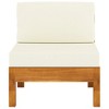 vidaXL Middle Sofa with Cream White Cushions Solid Acacia Wood - 2 of 4