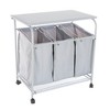 Hastings Home Rolling 3-Bin Laundry Sorter and Ironing Station - 29.5" x 18", Gray - 2 of 4