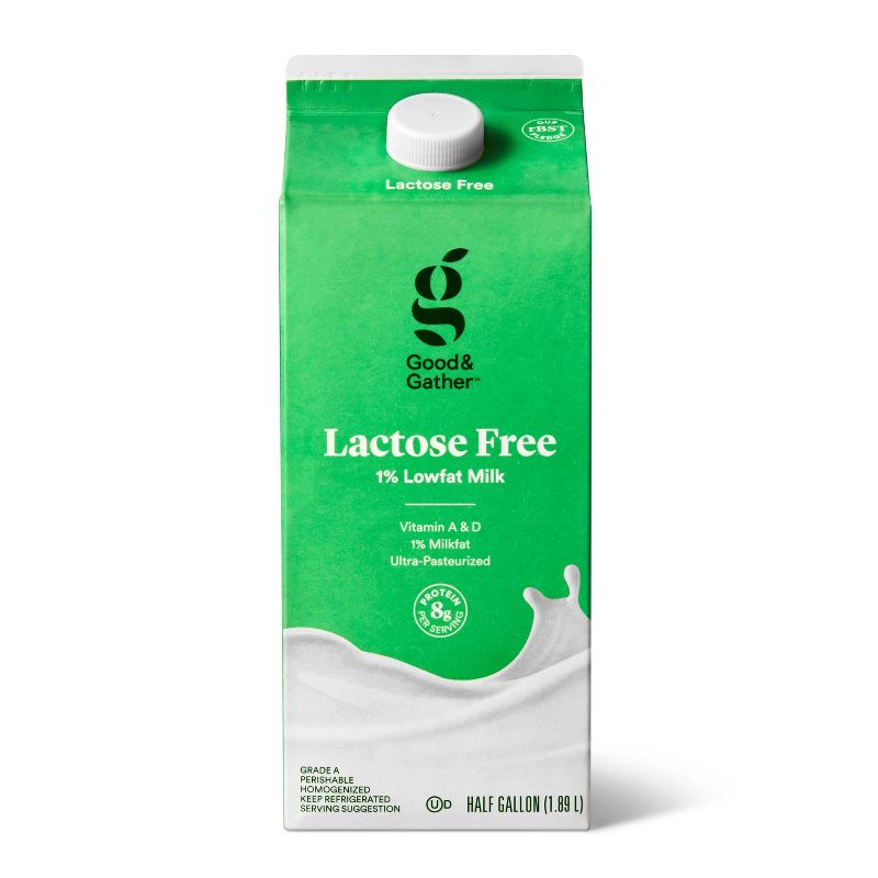Lactose Free 1% Milk - 0.5gal - Good & Gather&#8482;, 1 of 6