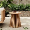 Outdoor Acacia Wood Side Table,Round Rustic Sofa or Entryway Table with Slatted Base,Wooden Console Table for Patio or Balcony-Maison Boucle - 2 of 4