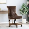 Swivel Office Chair,PU Upholstered Chair with Rolling Casters and Adjustable Height,Modern Office Chair for Home or Workspace-Cuddlewood - 3 of 4