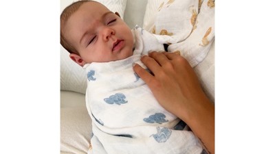 Organic Cotton Muslin Reversible Baby Blanket with Forest Print