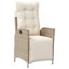 vidaXL Reclining Patio Chairs 2 pcs with Footrest Beige Poly Rattan - 4 of 4