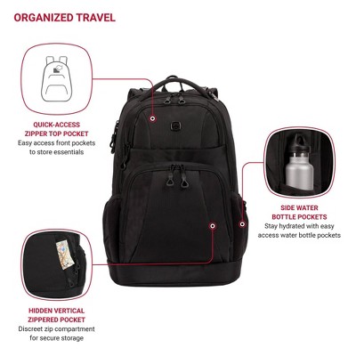Рюкзаки SWISSGEAR Laptop 18.5" Backpack - Black — фото 3