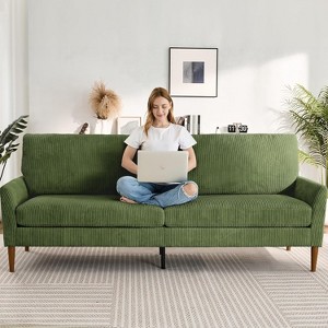 Vipbear 88" Loveseat Sofa, Comfy Couches for Living Room, Modern Oversized Love Seat Sofa, Tool-Free Setup,White - 1 of 4