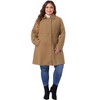 Agnes Orinda Women's Plus Size Notched Lapel Single Breasted Back Split Winter Long Pea Coats - 3 of 4