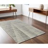 Ivory and Gray Abstract Hand Knotted Worn Faded Area Rug - 2 of 4