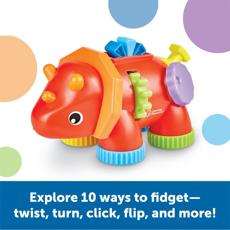 Learning Resources Tracy the Fidget Triceratops: Baby & Toddler Learning Toy for Fine Motor Skills, 2 of 7