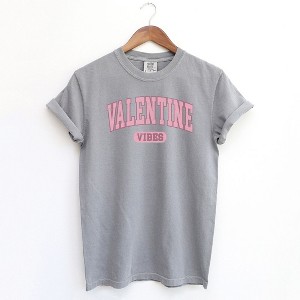 Simply Sage Market Women's Valentine Vibes Distressed Short Sleeve Garment Dyed Tee - 1 of 3