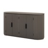 63"W Vertical Striped Door Sideboard with Adjustable Shelves and Metal Handles, Storage Cabinet for Study/Entryway/Living Room 4B-ModernLuxe - 4 of 4