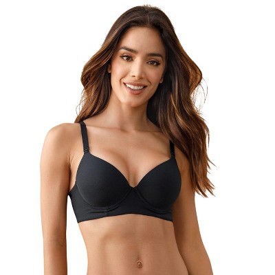 Velvet black push-up triangle bra Dim Sublim