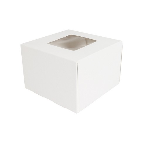 O'creme White Cardboard Cake Box With Window, 6