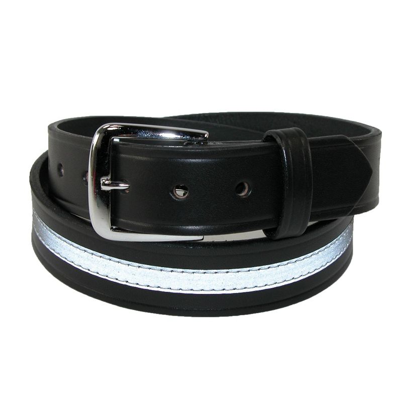Boston Leather Men's Leather Work Belt with Reflective Safety Stripe, 1 of 4