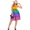 HAPPY BAY Women's Summer Boho Halter Smocked Mini Flowy Beach Dress Tube Top Strapless for Women One Size Multicolored, Multi-Stripe - 4 of 4