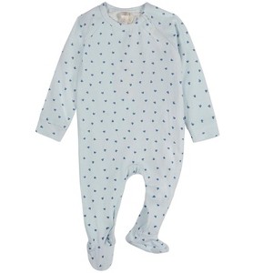 MiniMoi Baby Clover-Print Hidden Zip Footie - 1 of 4