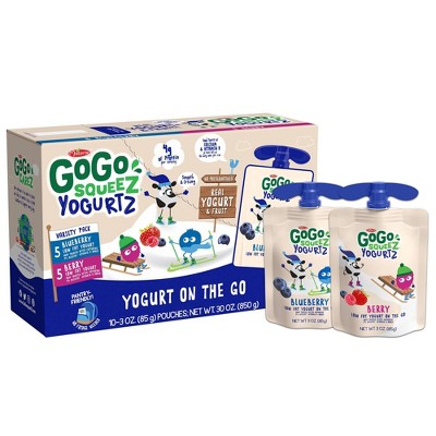 GoGo squeeZ Kids' YogurtZ, Variety Blueberry/Berry - 3oz/10ct