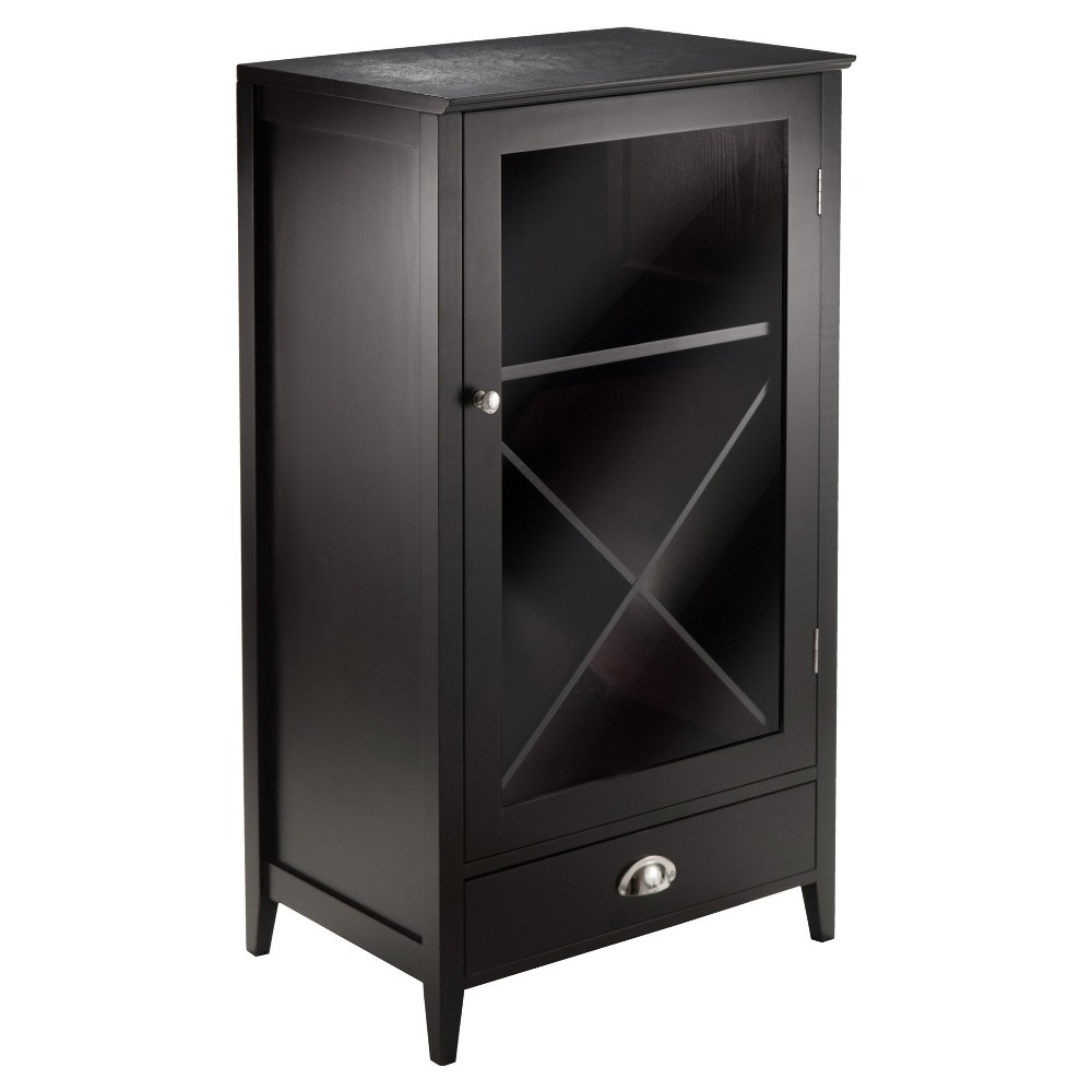 Photos - Display Cabinet / Bookcase X-Panel Modular Bordeaux Wine Cabinet Wood/Black Espresso - Winsome