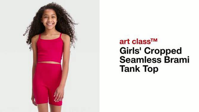 Girls&#39; Cropped Seamless Brami Tank Top - art class&#8482;, 2 of 7, play video