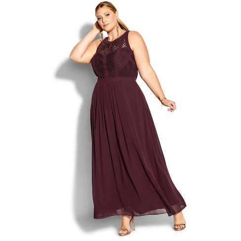 City chic panelled store bodice maxi dress