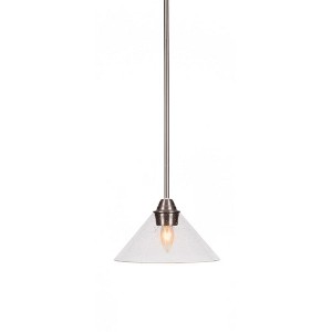 Toltec Lighting Paramount 1 - Light Pendant in  Brushed Nickel with 10" Clear Bubble Shade - 1 of 1