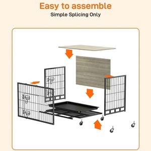 Dog Crate Furniture, 27.2" Small Dog Kennel Wooden Dog Crate with Pull-Out Tray - 1 of 4