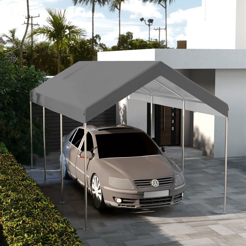 Outsunny 10 x 20 ft Canopy Replacement Cover, Carport Roof with Ball Bungee Cords, 2 of 7