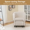 Tangkula Upholstered Velvet Barrel Chair w/ Ottoman Wood Frame Non-slip Felt Pads - 4 of 4