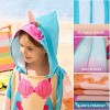 Joyfy Kids Beach Towels with Hood for Boys Quick Dry Blue Dinosaur Hooded Toddler Soft Microfiber 24"x24" Wearable BathTowels for Pool, Travel, Swim - 4 of 4