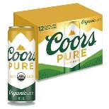 Coors Pure Organic Light Beer - 12pk/12 fl oz Slim Cans
