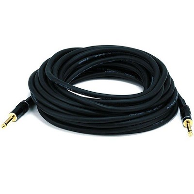 Monoprice Audio Cable Cord - 35 Feet - Black | 1/4 Inch (TS) Male to Male -16AWG, Gold Plated - Premier Series