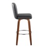30" Contemporary Fixed-Height Swivel Barstool with Wood Legs, Set of 2 - 3 of 4