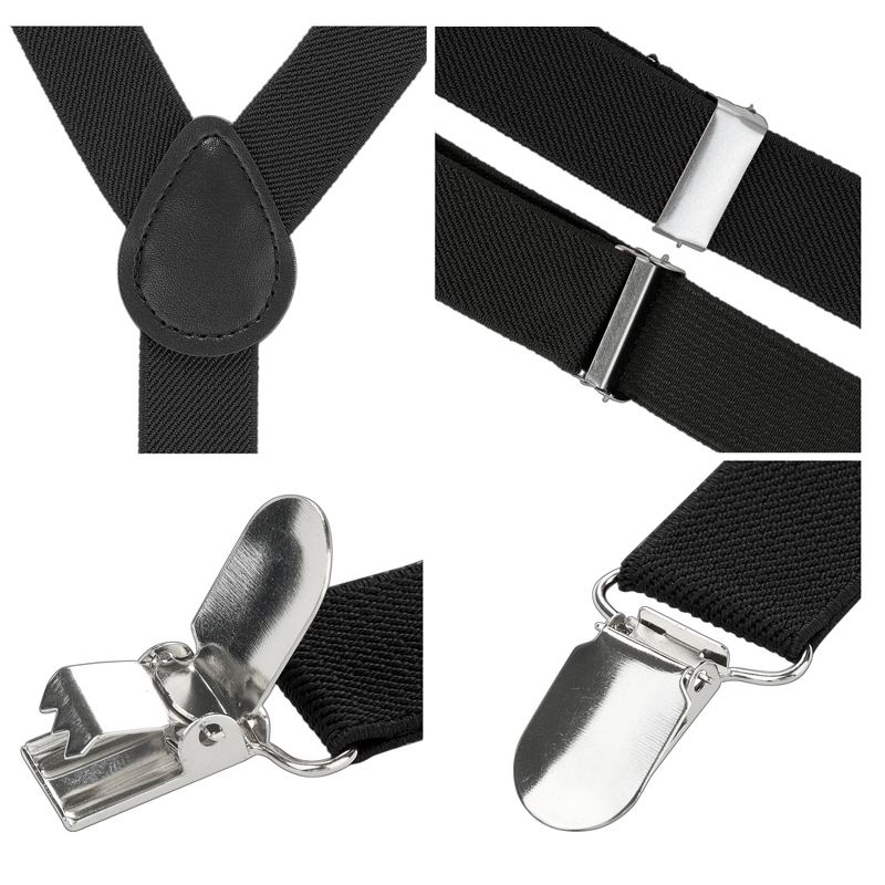 Allegra K Lady Woman Adjustable Metal Clamp Elastic Suspenders Braces, 4 of 6